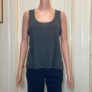 Poetry Gray Sleeveless Linen Shirt / Tank Top